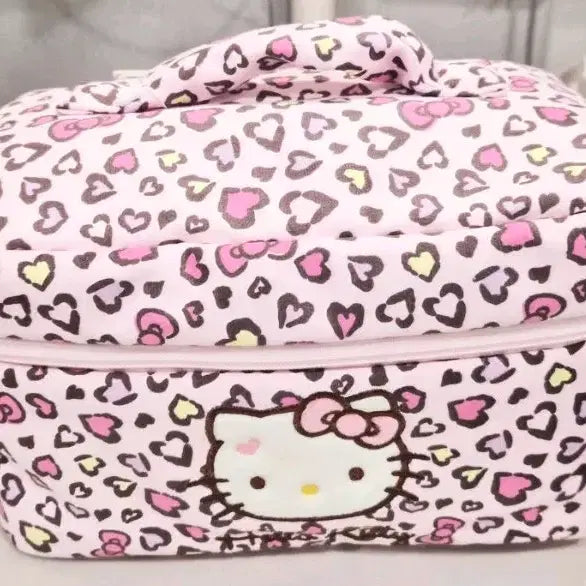 [BUNJANG] Hello Kitty Leopard Pattern Cosmetic Pouch / 헬로키티 레오파드 패턴 화장품 파우치 (새상품)