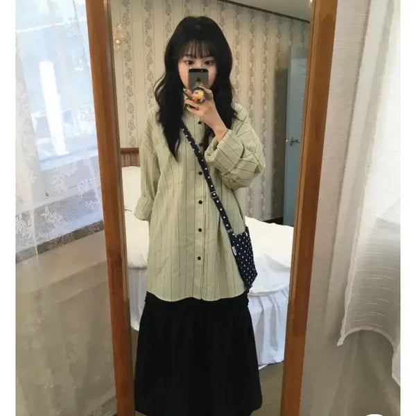 [BUNJANG] Sob Stripe Shirt / (새상품) 에이블리 소브 스트라이프 셔츠