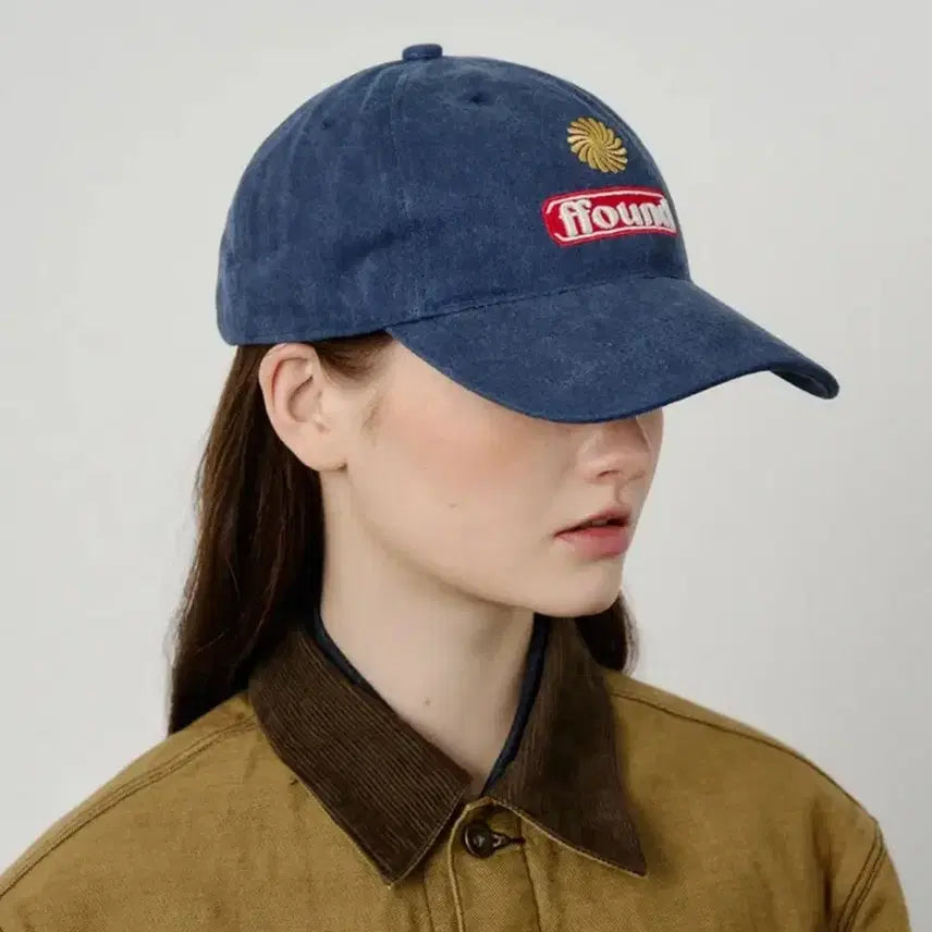 [BUNJANG] Human & Cat Found3 Cotton Washed Ball Cap Navy Blue / 원가 5만) 휴먼앤캣 파운드3 코튼 워싱 워시드 볼캡 모자 네이비 블루