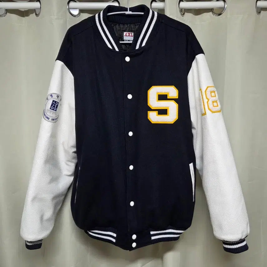 [BUNJANG] Sangmyung University Sports Industry Major Varsity Jacket / 상명대학교 스포츠산업학전공 과잠/학잠 - 네이비 & 화이트