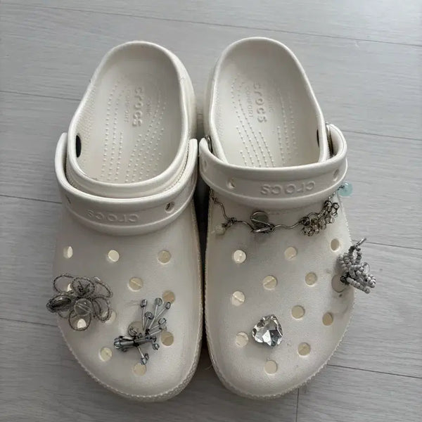 [BUNJANG] Crocs Platform White Women's Size 8 / 크록스 플랫폼 화이트 250