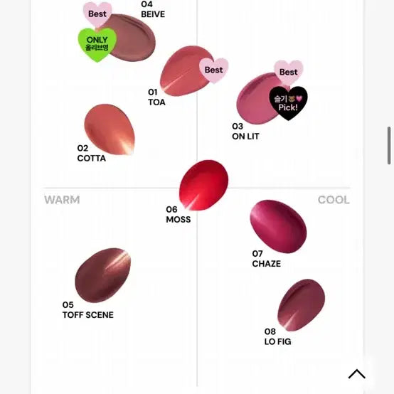 [BUNJANG] Oiad Slane Air Blur Tint 8 Colors / (새상품) 오아드 슬레인 에어 블러 틴트 8 color 웜톤 쿨톤