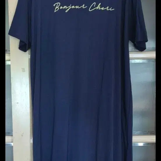 [BUNJANG] Bonjour Shirt Long Homewear Dress Pajamas / 새상품 본쥬르 셔츠형 롱 홈웨어 원피스 잠옷