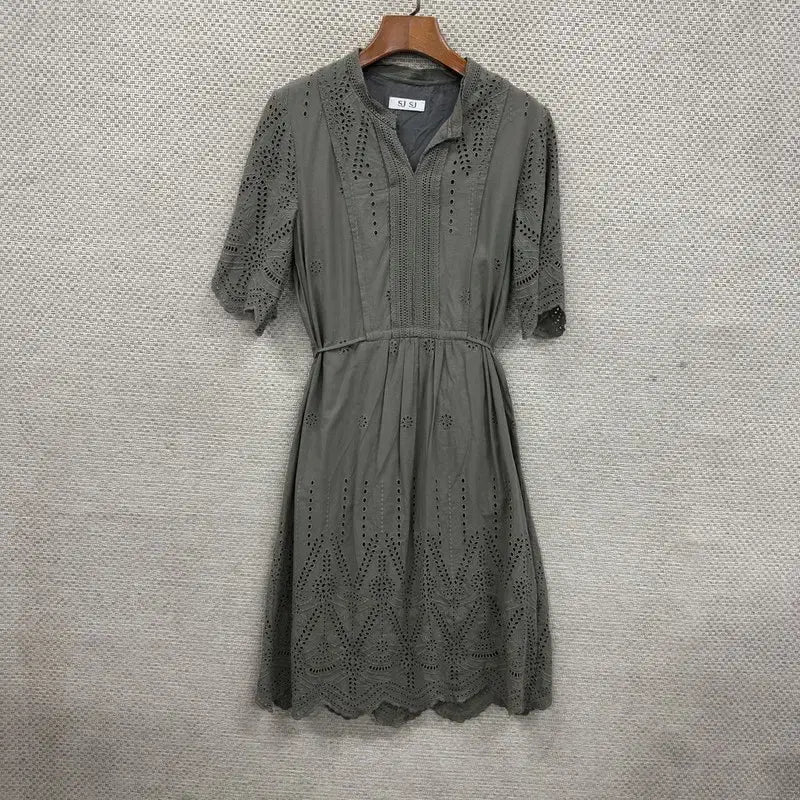 [BUNJANG] SJSJ Half-Sleeve Ethnic Dress / SJSJ 한섬 에스닉 모리 반팔 원피스 76 D02993