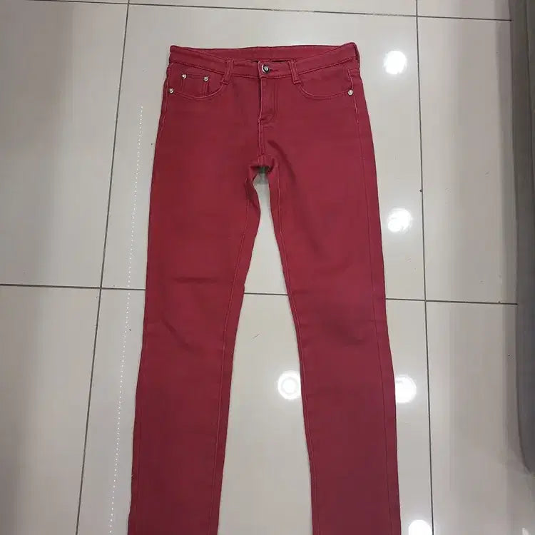 [BUNJANG] Red Pants Size 26 / 26사이즈 빨강색 팬츠 바지 기모안감 중고 허리38총94밑단15앞밑위21