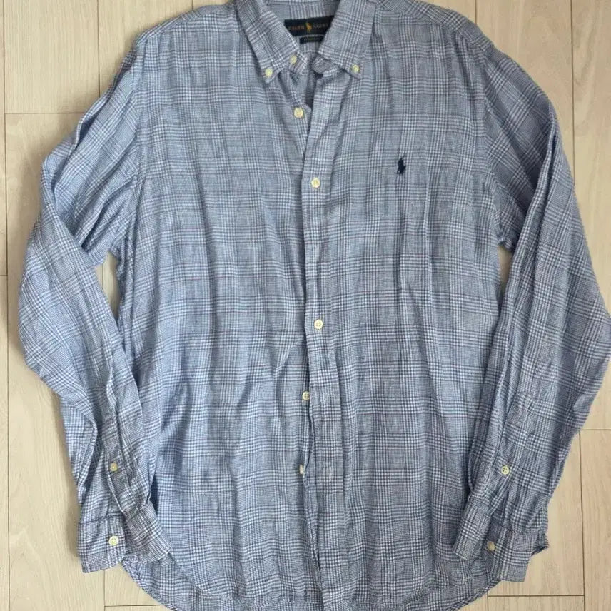 [BUNJANG] Polo Check Linen Shirt / 폴로 체크 린넨 셔츠