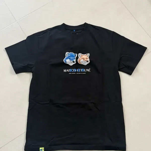 [BUNJANG] Ader Error x Maison Kitsuné Twin Fox Head T-Shirt Black / [A1] 아더에러x메종키츠네 트윈 폭스 헤드 (블랙)