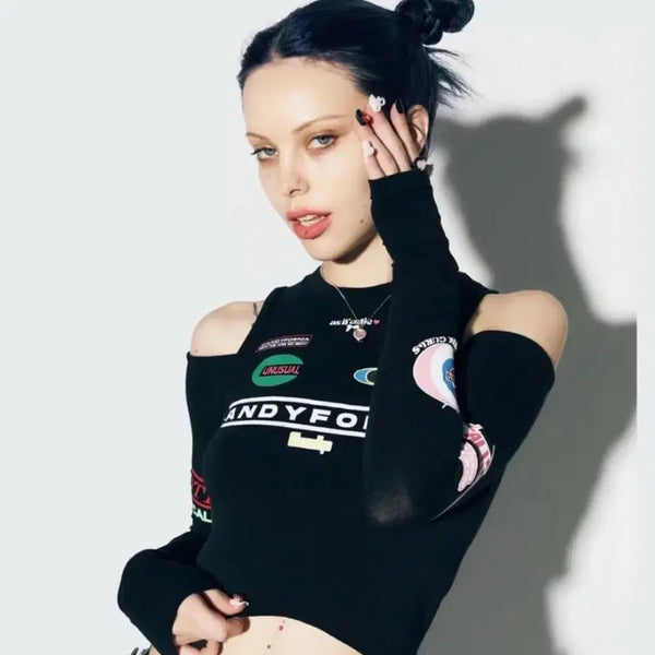 [BUNJANG] Candyfornia Cut Out Long Sleeve Black / Candyfornia cut out long sleeve black