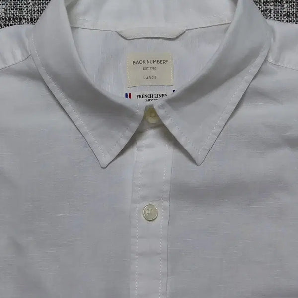 [BUNJANG] BACK NUMBER French Linen Blend Short Sleeve Shirt L White / [L] 백넘버(BACK NUMBER) 프렌치 린넨 혼방 반팔 셔츠