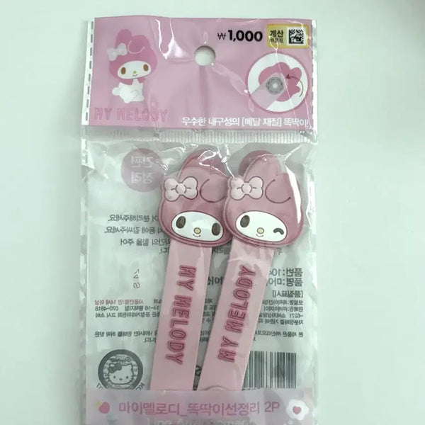 [BUNJANG] My Melody Snap Cable Organizer Clips (2-Pack) / 마이멜로디 똑딱이 선 정리 2P