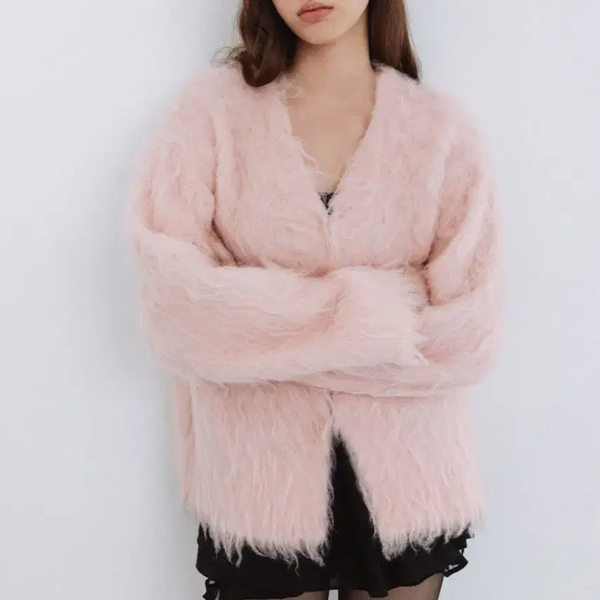 [BUNJANG] Dirtyz Pink Wool Cardigan / 택미제거새제품/ 더티스 울 가디건 (핑크) 정가 19만원