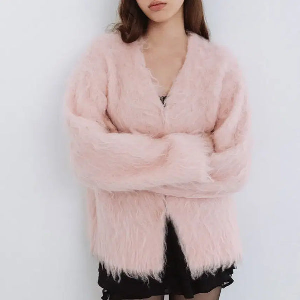 [BUNJANG] Dirtyz Pink Wool Cardigan / 택미제거새제품/ 더티스 울 가디건 (핑크) 정가 19만원