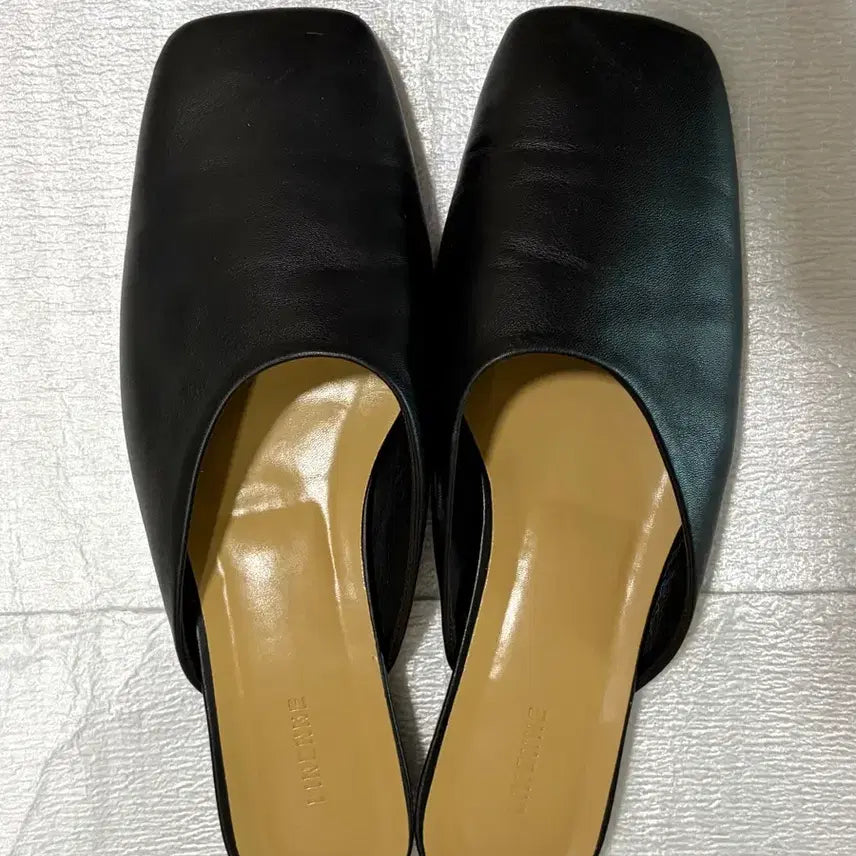 [BUNJANG] Linen Mule Heels Slipper Sandals (245) / 리넨느 뮬 구두 슬리퍼 샌들 245