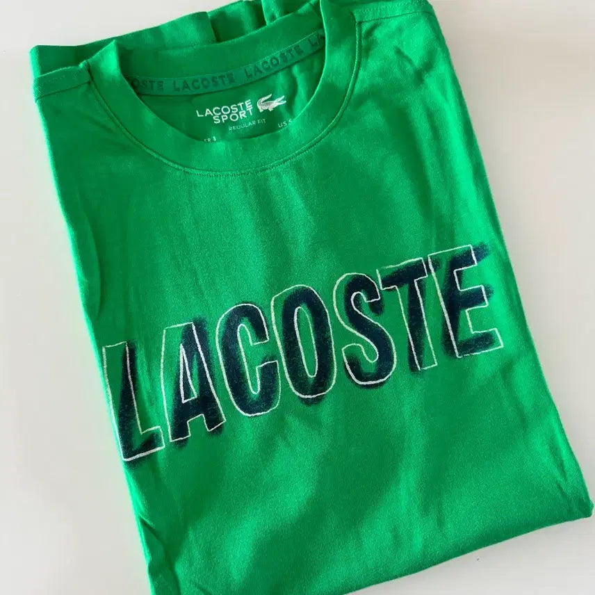 [BUNJANG] Lacoste Cotton Blend Short Sleeve T-Shirt Green Size S / 미착용 라코스테 반팔 티셔츠 (남/여)