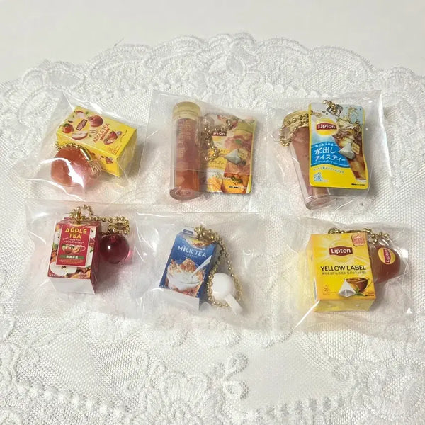 [BUNJANG] Lipton Tea Miniature Charms Set / 립톤 티 홍차 미니어쳐 키링 일본가챠 식완 세트