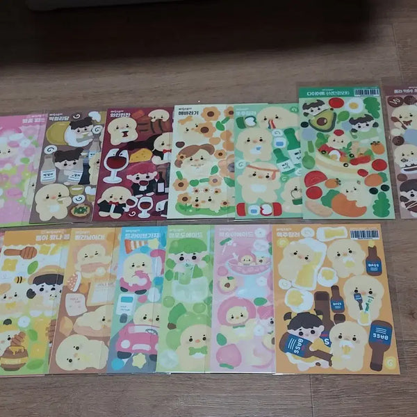 [BUNJANG] Famous Artist's Diary Decor Sticker Pack (Food/Character Themes) / 유명 작가 다꾸 스티커팩 (음식/캐릭터)