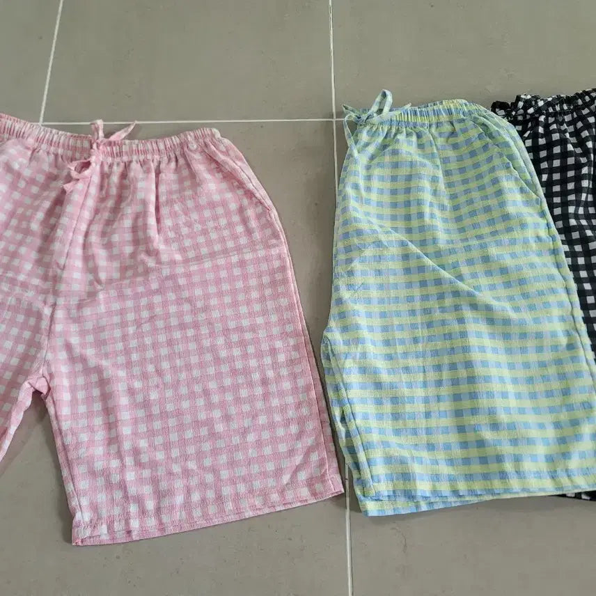 [BUNJANG] Women's Gingham Check Pajama Shorts 3-Pack / **새상품 ** 여자 홈웨어 반바지  3장