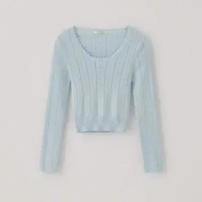[BUNJANG] Tanat Wave Scallop Knit Top / 타낫 웨이브 스캘럽 니트 탑 택0 새상품