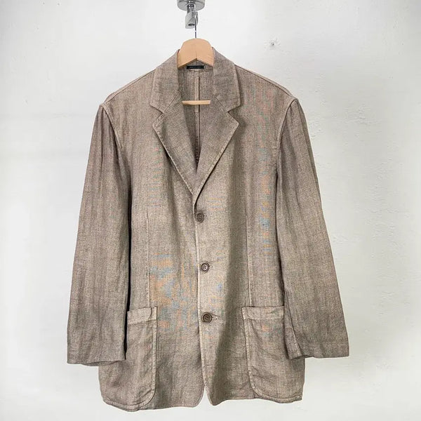 [BUNJANG] CP Company Beige Archive Linen 3-Button Blazer Jacket / CP 컴퍼니 베이지 아카이브 린넨 3b 블레이저 자켓