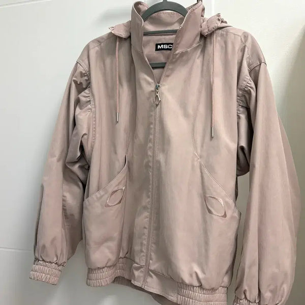 [BUNJANG] Mischief Bonnet Hood Jacket Pink Beige M Windbreaker / 미스치프 보넷 후드 자켓 핑크 베이지 M 바람막이