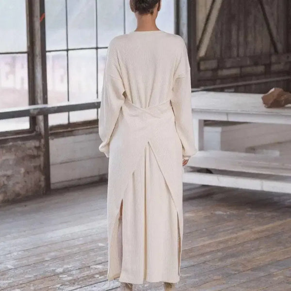 [BUNJANG] Baserange Organic Cotton Wrap Dress XS Off-White / BASERANGE 오가닉 코튼 랩 원피스 XS 오프화이트
