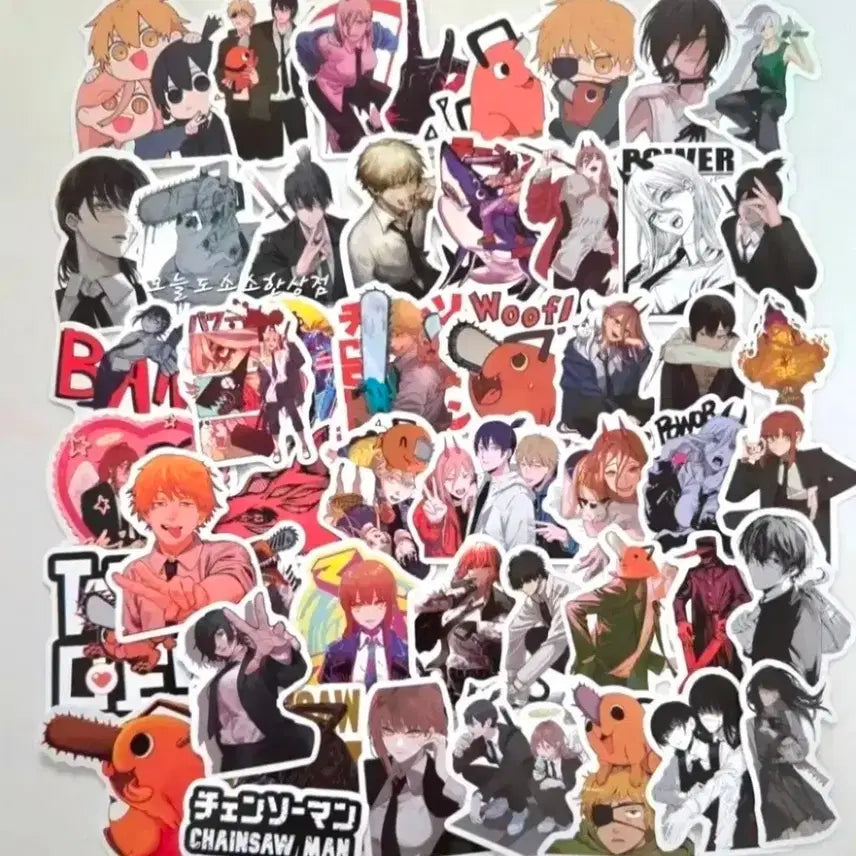 [BUNJANG] Chainsaw Man Glossy Sticker Set (50pcs) / 50장 처분 체인소맨 유광 조각스티커 체인소맨스티커 비공굿