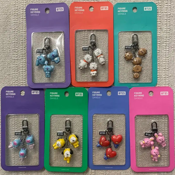 [BUNJANG] BTS BT21 Figure Keyring Set / [새제품] BTS 방탄 BT21 피규어 키링 세트