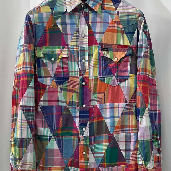[BUNJANG] Polo Ralph Lauren Honeycomb Patchwork Southwestern Shirt / 폴로 랄프로렌 콘초 허니콤 패치워크 인디언 사우스 웨스턴 셔츠