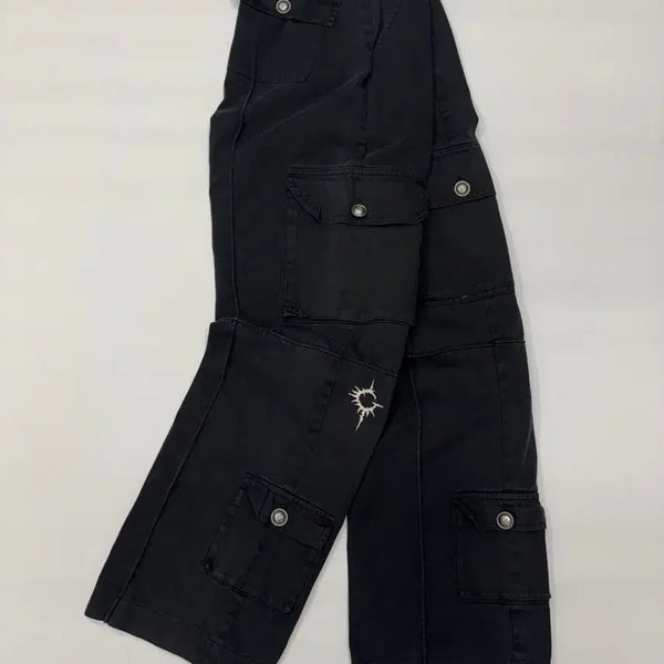 [BUNJANG] Freakcoff Unisex Black Cargo Pants / 프릭코프 Freakcoff 유니섹스 블랙 카고 팬츠