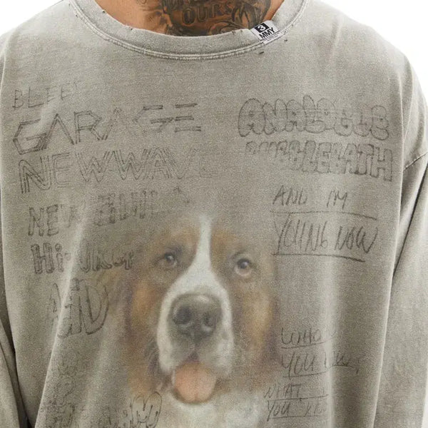 [BUNJANG] Mihara Yasuhiro Bleach Washing Long Sleeve Size 48 / 미하라 야스히로 블리치워싱 롱슬리브 48사이즈