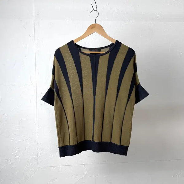 [BUNJANG] Hiroko Koshino Trunk Knit Short Sleeve T-Shirt / 히로코 코시노 트렁크 반팔 니트