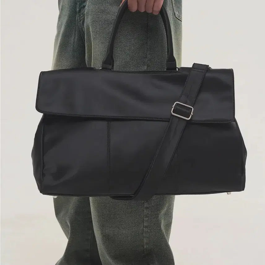 [BUNJANG] Noise Nylon Big Cross Tote Bag Black / 노이즈 나일론 빅 크로스 토트백 블랙