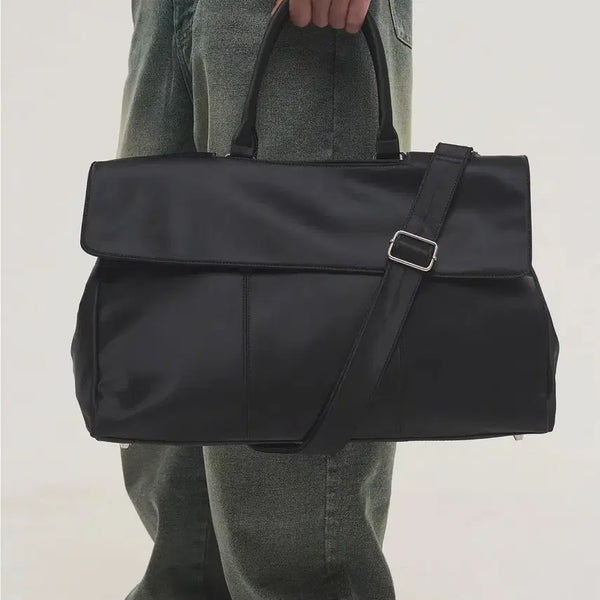 [BUNJANG] Noise Nylon Big Cross Tote Bag Black / 노이즈 나일론 빅 크로스 토트백 블랙