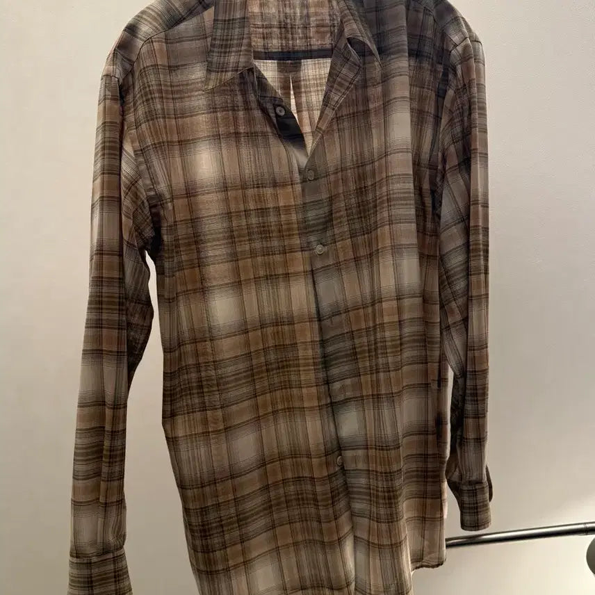 [BUNJANG] Auralee Wool Recycled Polyester Check Pattern Shirt / 오라리 울 리사이클 폴리에스터 셔츠