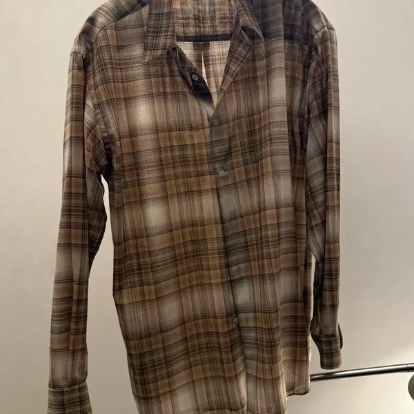 [BUNJANG] Auralee Wool Recycled Polyester Check Pattern Shirt / 오라리 울 리사이클 폴리에스터 셔츠