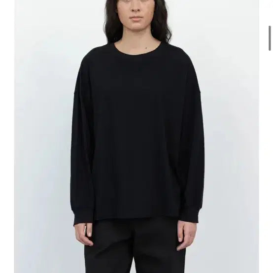 [BUNJANG] Necessary Cotton Long Sleeve Shirt (Black) / [네세서리]코튼 롱 슬리브(블랙)