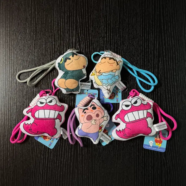 [BUNJANG] Crayon Shin-chan Crayon Shin-chan's Dad King Monkey Ballerina Wani Yama-san Doll Keyring Bundle Set / [일괄] 짱구 엉덩이괴수 부리부리대마왕 발레리나 와니야마상 쿠션 인형키링