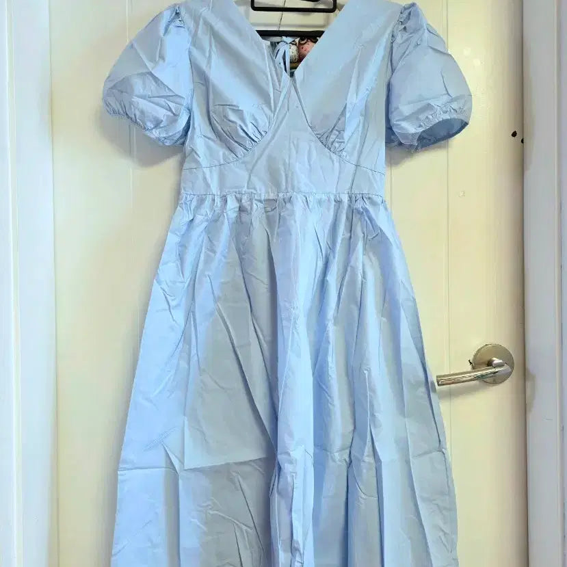 [BUNJANG] Crinkled Fabric Dress (Size 55) / 바스락소재의 원피스 새거 55