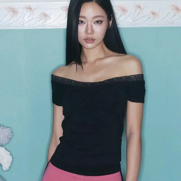 [BUNJANG] Please Follow Maya Lace Shirring Top / 플리즈노팔로우 Maya lace 셔링탑