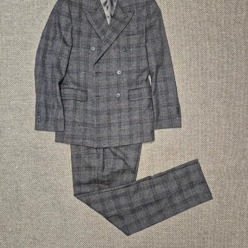 [BUNJANG] Men's Glen Plaid Double-Breasted Suit Jacket / 남자 글렌체크 더블자켓 정장