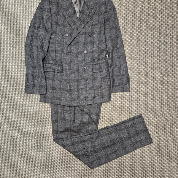 [BUNJANG] Men's Glen Plaid Double-Breasted Suit Jacket / 남자 글렌체크 더블자켓 정장