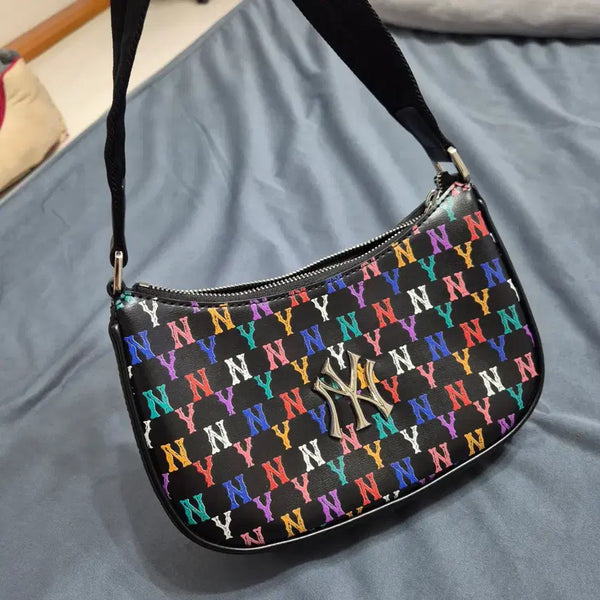 [BUNJANG] MLB Monogram Hobo Bag / MLB 모노그램 호보백