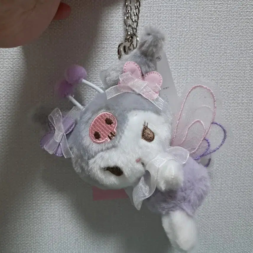 [BUNJANG] Kuromi Butterfly Fairy Charm Keyring Bag Charm / 쿠로미 나비요정 인형 키링 가방고리