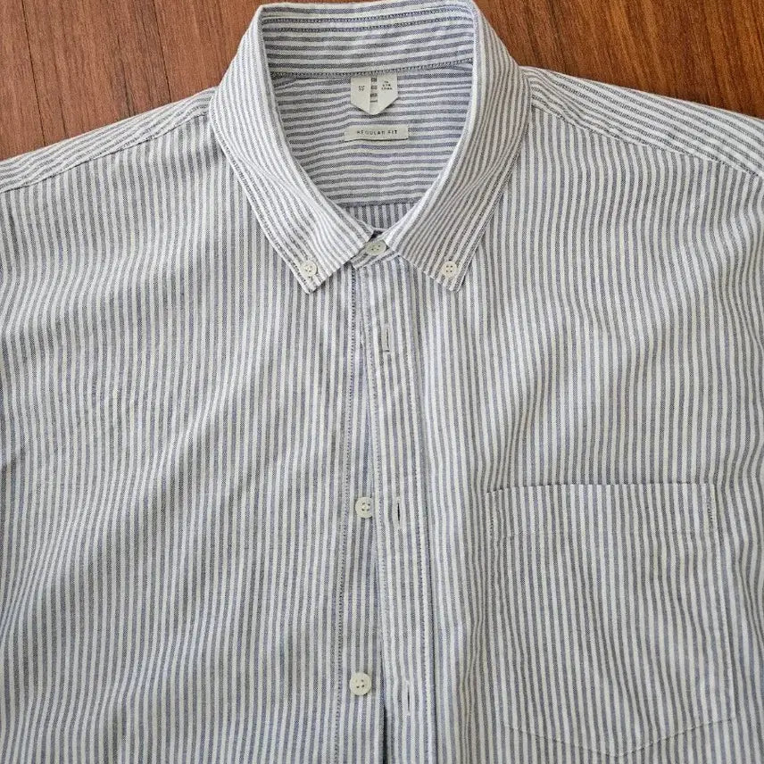 [BUNJANG] ARKET Regular Fit Oxford Shirt Sky Stripe Size 52 / [52] ARKET 셔츠