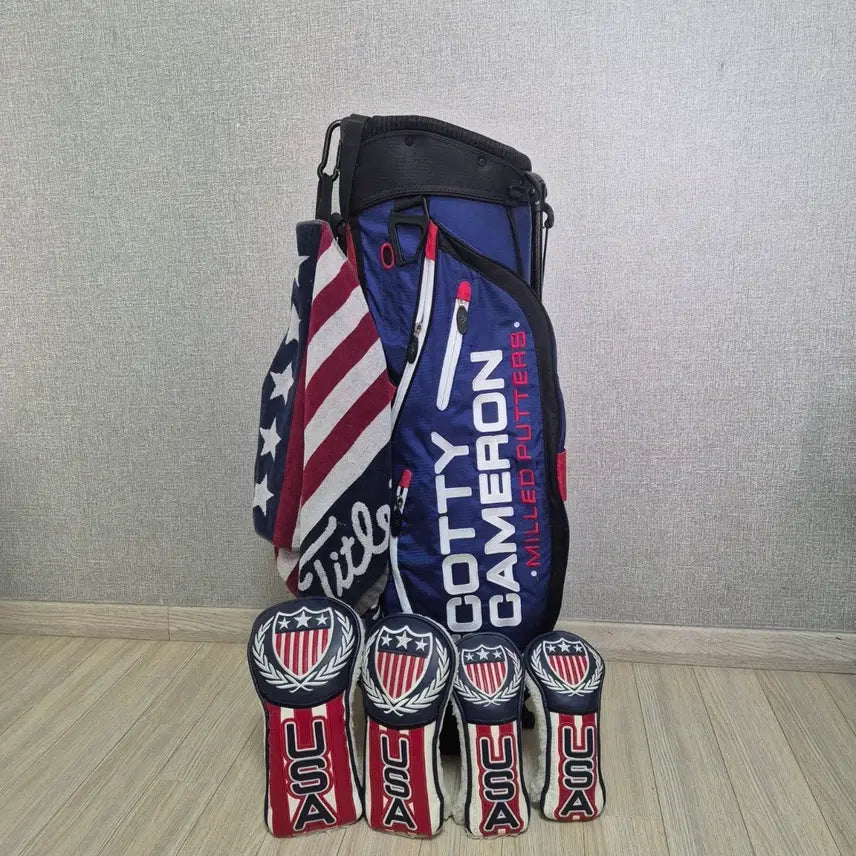 [BUNJANG] Scotty Cameron Ryder Cup Stand Bag & Cover Set with Limited Edition Towel / 스카티카메론 라이더컵 스탠드백 드우유유 커버 타월 세트