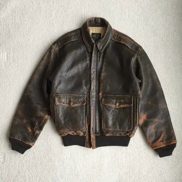 [BUNJANG] 90s Avirex A2 Leather Flight Jacket Good Aging / 90s 아비렉스 a2 굿에이징