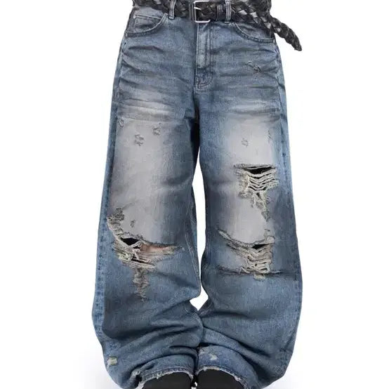 [BUNJANG] Litkimm DUST FADE DESTROYED JEANS (L) / 릿킴 DUST FADE DESTROYED JEANS (L)