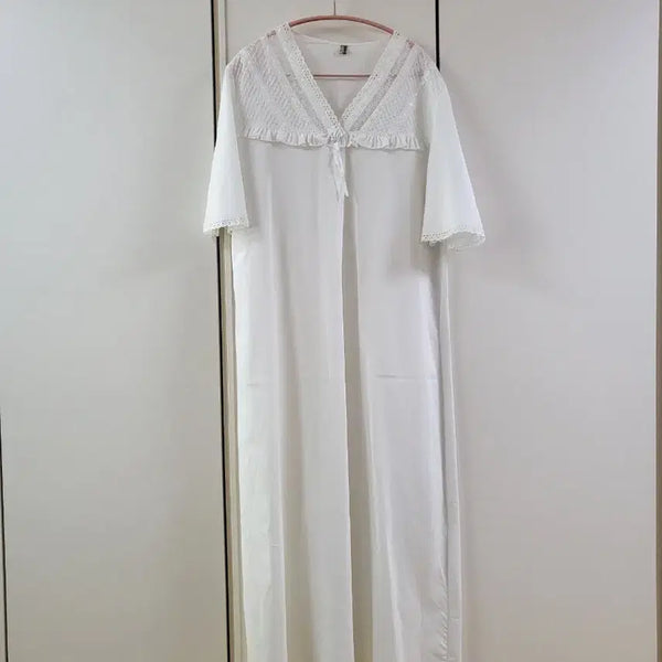 [BUNJANG] American Vintage White Lace Long Nightgown Dress / 미국 빈티지 화이트 레이스 롱 원피스 잠옷