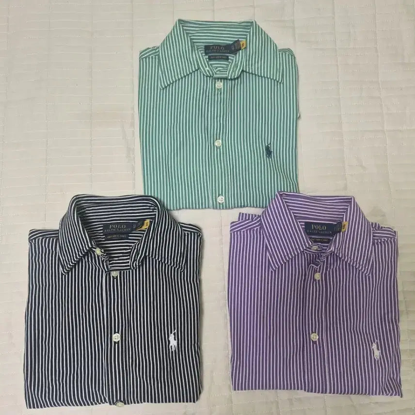 [BUNJANG] Polo Ralph Lauren Women's Striped Knit Dress Shirt / (정품)폴로 랄프로렌 여성 스트라이프 니트 드레스 셔츠