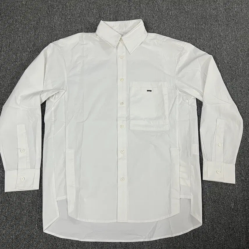 [BUNJANG] Wooyoungmi Cotton Shirt with Back Logo (Black/White) / 우영미 코튼 백로고 셔츠 블랙 화이트